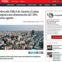 Mercado M&A de Amrica Latina registra una disminucin del 18% hasta agosto